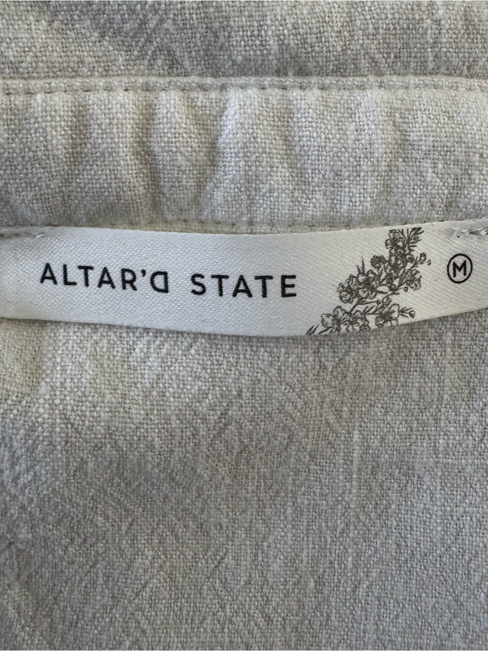 Altar'd State Cream Cropped Button-Up Collared Top - Picture 4 of 4